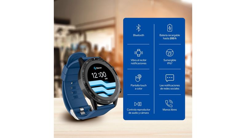 Smart Watch Bluetooth* con pantalla Full Touch Steren T