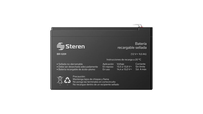 Batería sellada de ácido-plomo, 12 Vcc 9 Ah Steren Tien