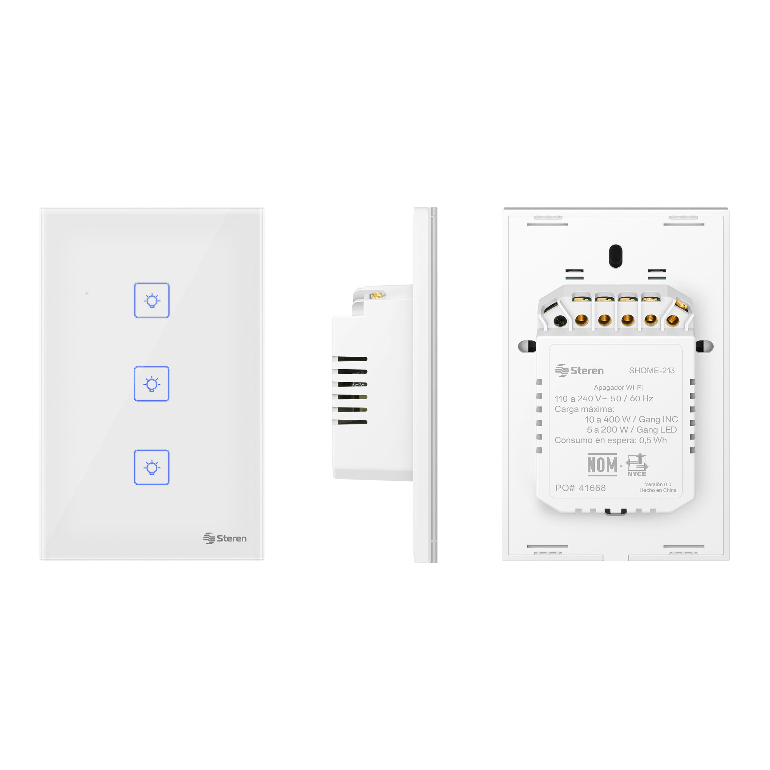 5 Apagadores Inteligente Wifi 2 Botones Sin Neutro Blanco