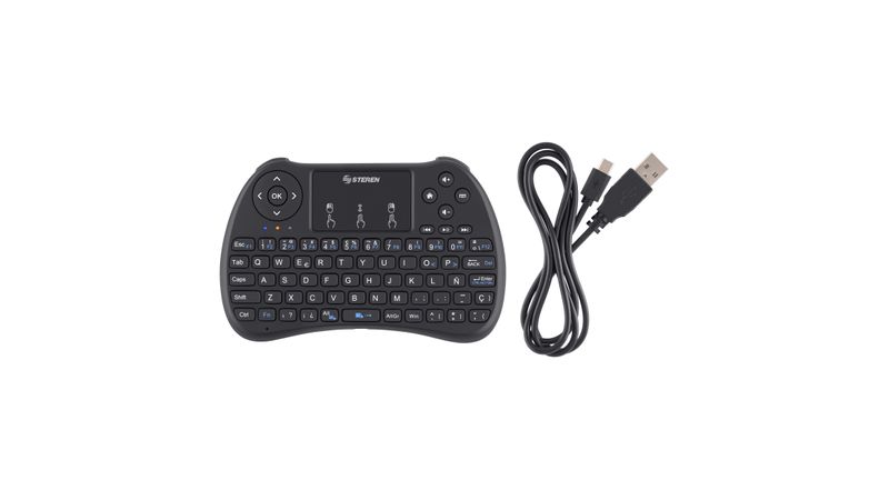 Teclado inalámbrico con touch pad y batería recargable para Smart TV