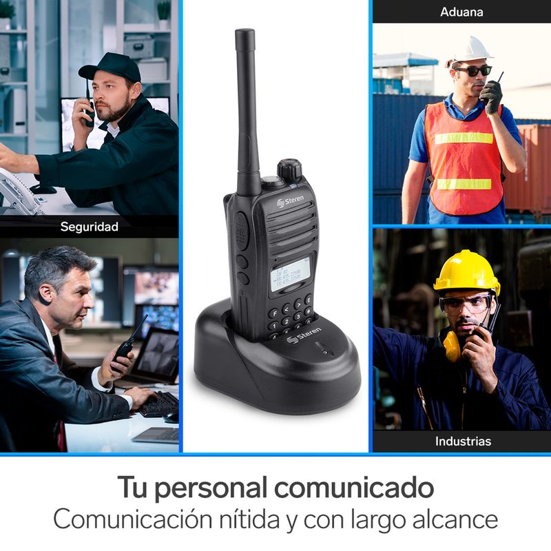Radio profesional con teclado y display, hasta 7 Km de