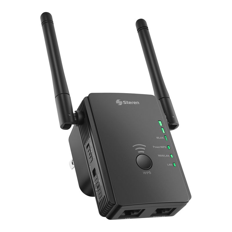 Repetidor Wi-Fi* 2,4 GHz (B/G/N), hasta 25 m de cobertura Steren