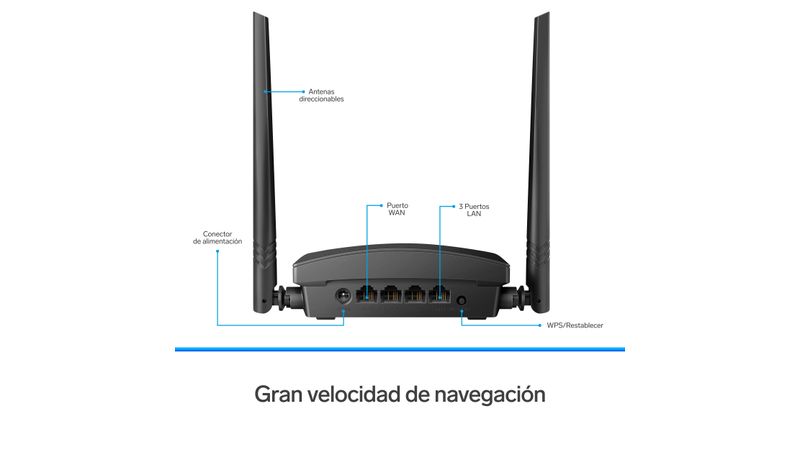 Repetidor / Router Wi-Fi 300 Mbps 2,4 GHz, hasta 30 m d