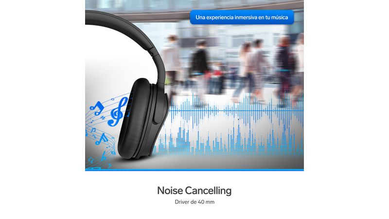Audífonos Bluetooth con cancelación de ruido, negros St