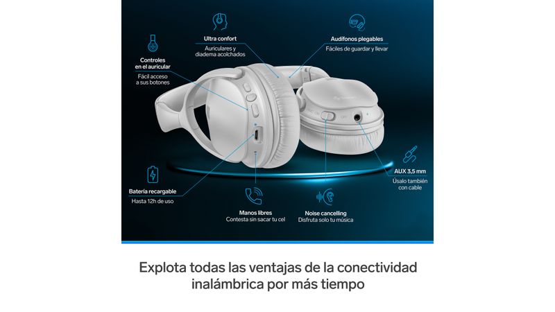 Audífonos de diadema manos libres con auriculares acojinados