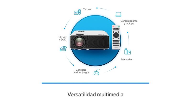Proyector multimedia HD de 7000 lúmenes, portátil - Steren Colombia